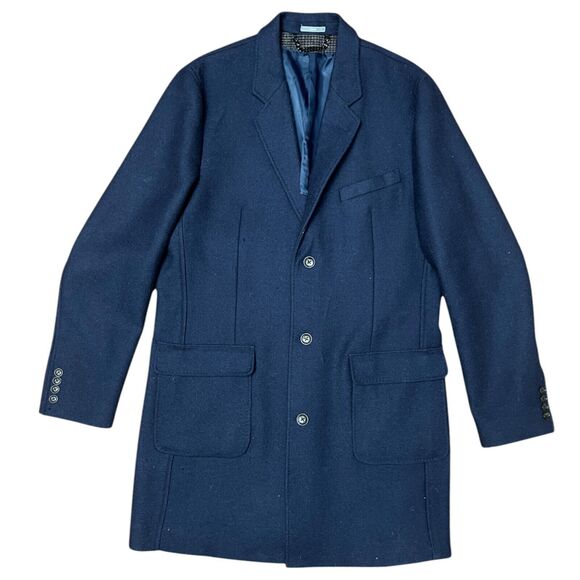 Michael Kors Trench Coat Navy Outdoor Overcoat Single Breasted Sz L (44L) EUC
